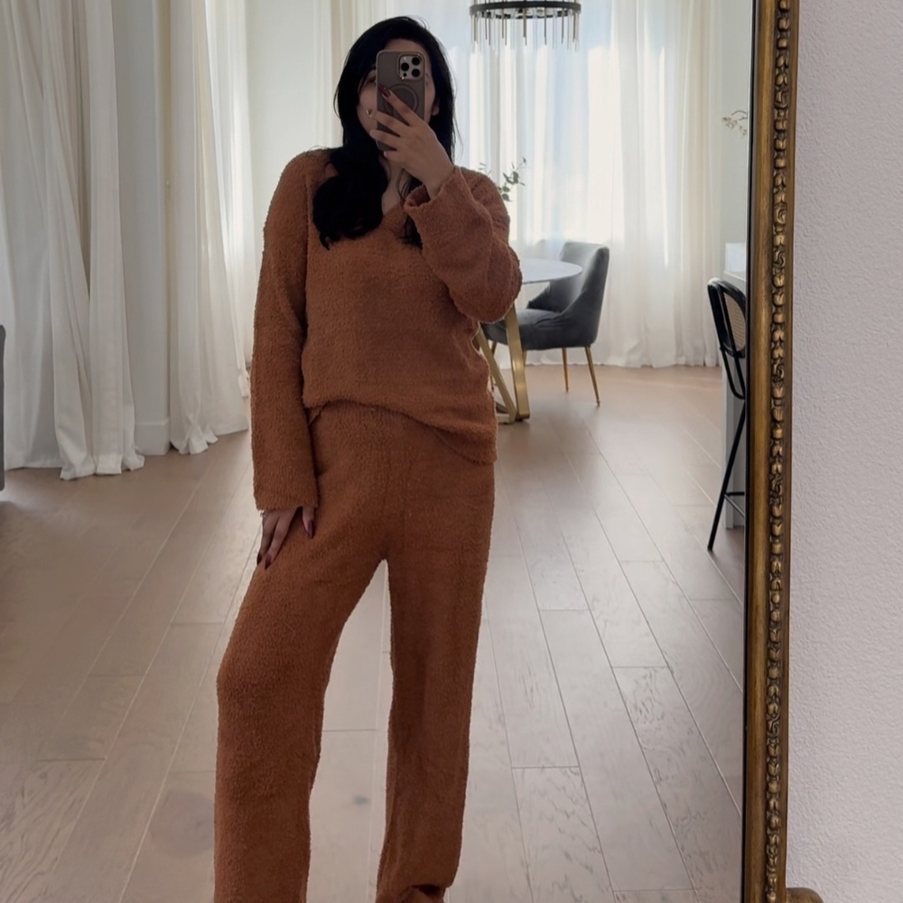 Elegant Brown Wide Leg Women's Pants & Jumpsuit
